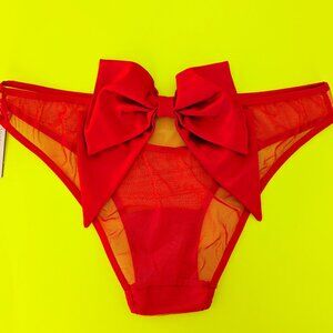 Victoria's Secret DREAM ANGEL Satin Bow Mesh Cheekini Tanga Panty Size S